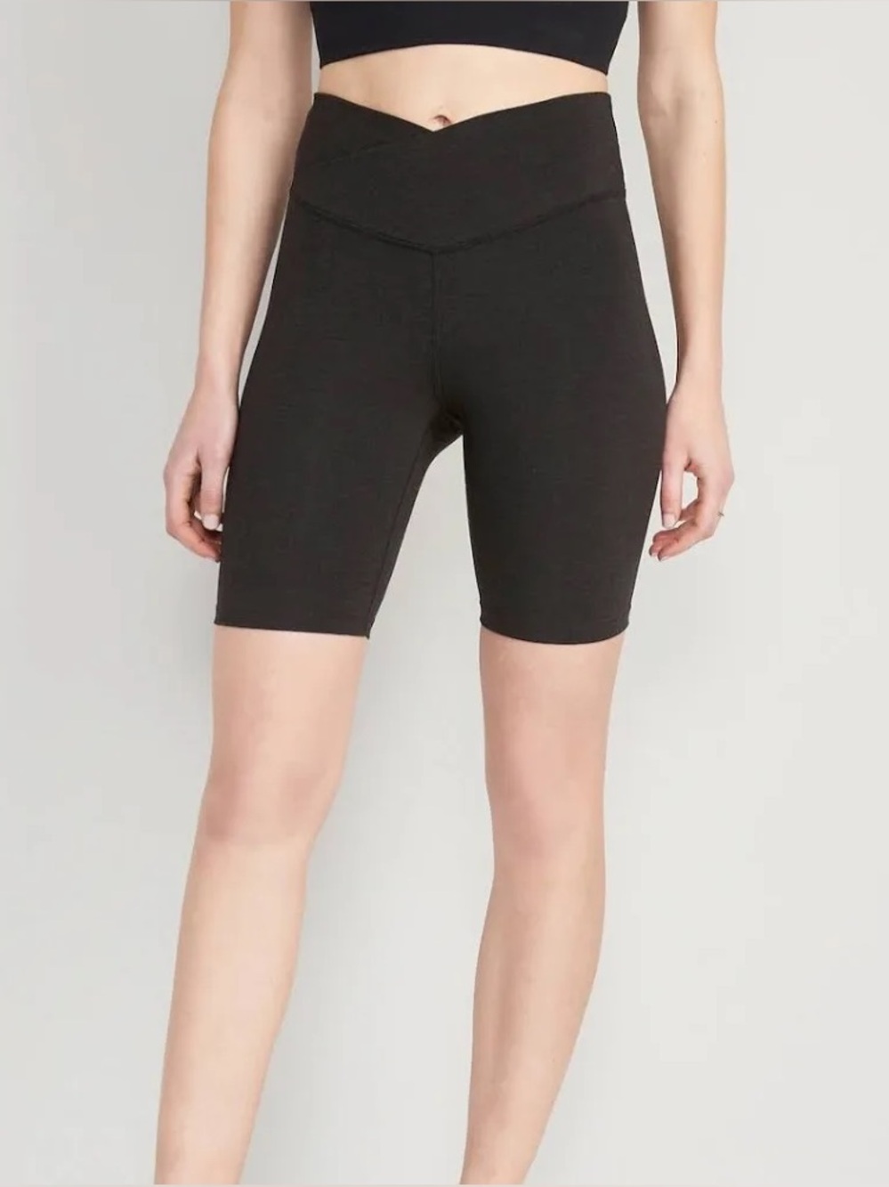 NWT Old Navy Active PowerChill Extra High-Rise Crossover Bike Shorts Black XS